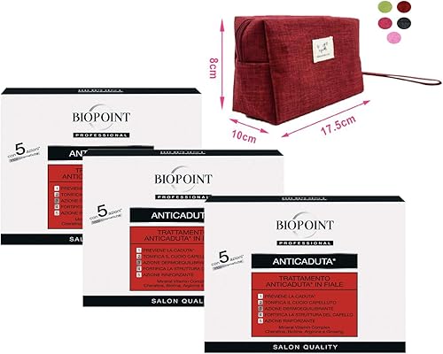 BIOPOINT SET 3 CONFEZIONI FIALE ANTICADUTA + POCHETTE 8X17,5 CM (COLORI ASSORTITI) - Honorern