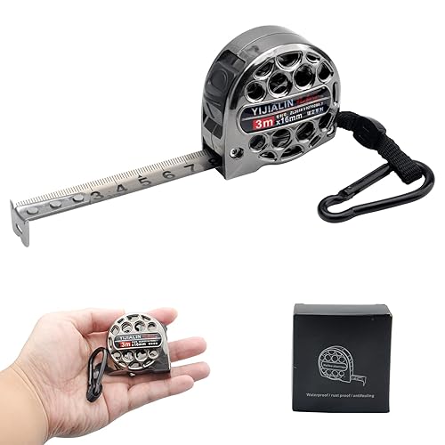 Metro a nastro telescopico in acciaio inox con protezione anticorrosione, design cavo, in acciaio inox, anticorrosione, impermeabile, anti-incrostazione, resistente all'usura (3 m x 16 mm) - Honorern