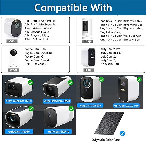 Supporto da parete regolabile a 360° per Ring Stick Up Cam, A-rlo Pro 4, EufyCam 2/2C, Supporto per sistema di sicurezza domestica per tubi di scarico/acciaio, con 4 anelli di serraggio regolabili - Honorern