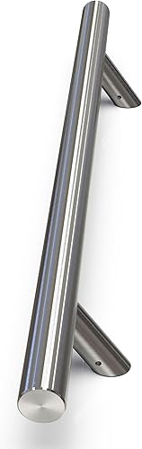 Spazzolato Acciaio Inossidabile 304 Materiale di alta qualità Maniglia per Porta Entrata | Inclinato di un angolo di 45° | Rotondo T-Bar | 80cm Lunghezza totale - Honorern