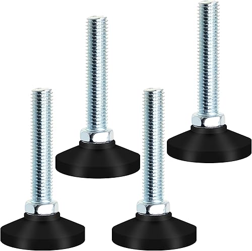 4 Pezzi Piedini regolabili Viti di Piedini per Mobili con Piedino in Plastica per Tavolo Sedia Armadio Appendini Letto tavolo (M10*50 mm) - Honorern