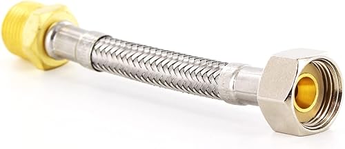 Tubo flessibile per doccia, 100 mm, 3/8' IG x 3/8' AG, flessibile per rubinetto, raccordo acqua - Honorern