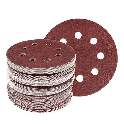 Dischi abrasivi per levigatrice eccentrica, 120 fogli, Ø 115 mm, 8 fori, grana 20 x 40/60/80/120/180/240, carta vetrata eccentrica. - Honorern