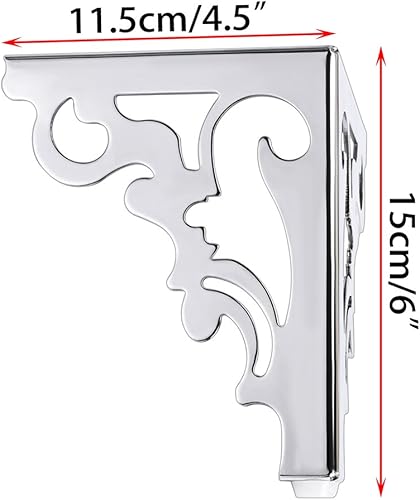 15 cm, 4 piedini per mobili in acciaio, gambe per sedie, tavolo, armadio e divano, gambe per mobili, semplice montaggio triangolare (argento) - Honorern