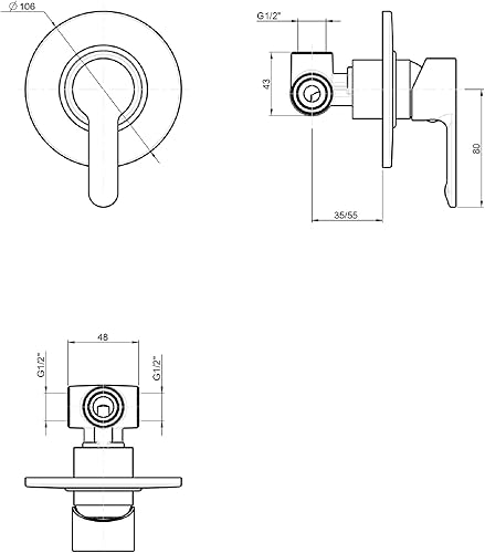 Miscelatore a incasso per doccia 67016 Net Frattini - Honorern