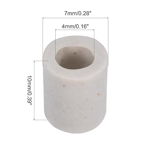Tubo Ceramico Isolante 4x7x10mm Tubi in Ceramica Isolamento Termico per Cavi Forni Elettrici, Forni, Protezione Fasci, Confezione da 150 - Honorern