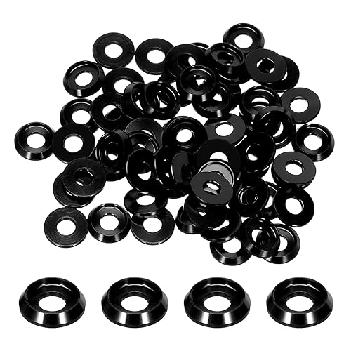 M4 Rondelle Coniche Svasate, Dia Foro 4mm/0,16' Guarnizioni Alluminio per Viti RC/FPV/PC/Drone/Accessori Modelli Meccanici, Confezione da 30 (Nero) - Honorern