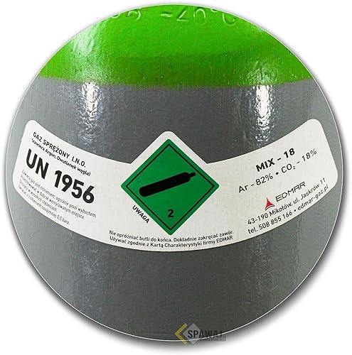 Bombola del gas 10 litri misto MIX Argon (82%)+CO2 saldatura gas MIG/MAG - Honorern