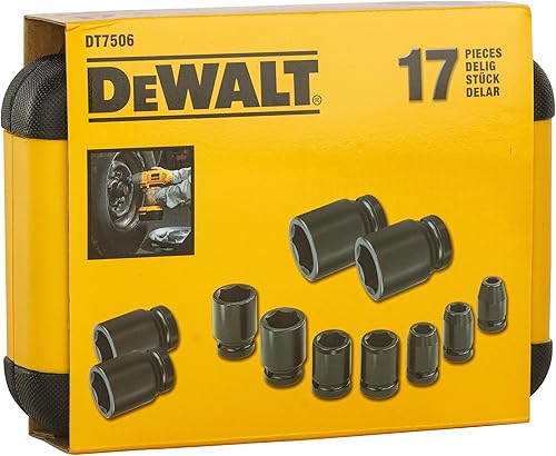 DEWALT SET DI BUSSOLE PER AVVITATORI A IMPULSI - attacco a 1/2' - Set 17 pezzi, DT7506-QZ - Honorern