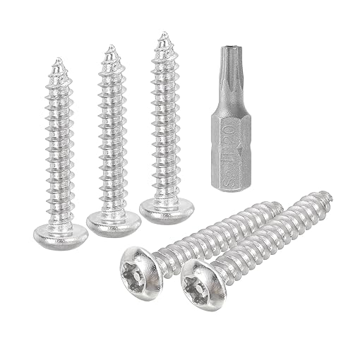 QUARKZMAN M4 x 25mm Viti per Lamiera Sicurezza Torx a Testa Tonda, 10pz Viti Autofilettanti Antifurto Acciaio Inossidabile 304, Viti per Legno Antifurto Punta T20 (Argento) - Honorern