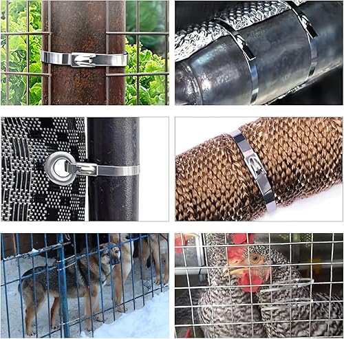 100 Pezzi Fascette in Inox Inossidabile 600mm×4,6mm Fascette Metalliche Autobloccanti Tensione 122 kg Fascette Metallo Elettricista 304 Fermacavi per Fasci Cavi Manutenzione del Giardino - Honorern