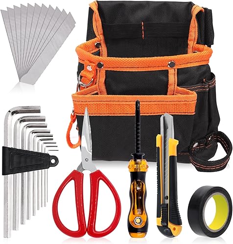 24 sacchetti multifunzione per attrezzi da cintura con kit di strumenti per elettricisti tra cui forbici, cacciavite, coltello artigianale, lame di ricambio, nastro isolante per costruzioni da - Honorern