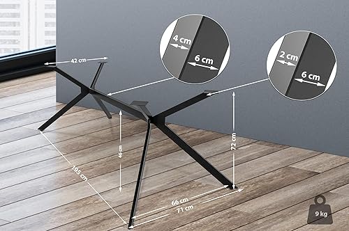 Gambe del Tavolo Cascada I Struttura del Tavolo per progetti Fai da Te I Acciaio Verniciato a Polvere, Colore:Nero, Dimensione:S - Honorern