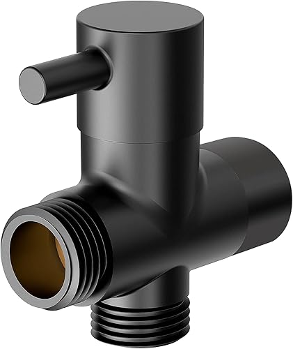 Linkidea LI5058 - Valvola deviatrice a 3 vie in ottone massiccio, colore: nero opaco - Honorern