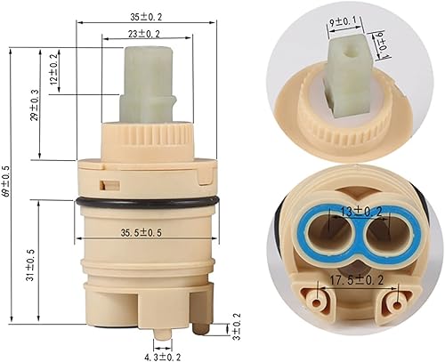 Cartucce A Disco In Ceramica 35 Mm, Sostituzione Cartucce Rubinetto In Ceramica, Accessori Per Miscelatore A Cartuccia In Ceramica Per Rubinetto Doccia Bagno Cucina - Honorern