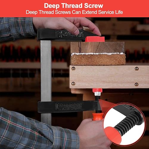 4 Pezzi Morsetti da Falegname, Grande forza di serraggio facile da usare antiruggine e durevole, Morsetti a Vite, per Legno da Falegname, F-Bar Morsetto da Falegname 34,8 * 8,5 * 3,5 cm - Honorern