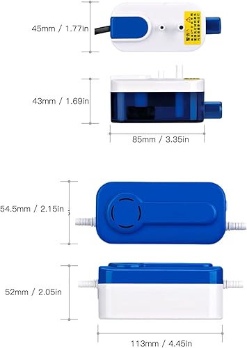 Pompa per Condensa Automatica, Pompa per Condensa HAVC Mini Split 3 W 21 DB Super Silenziosa Pompa di Scarico per Rimozione del Flusso 40 L/h con Sollevamento 2 M per - Honorern