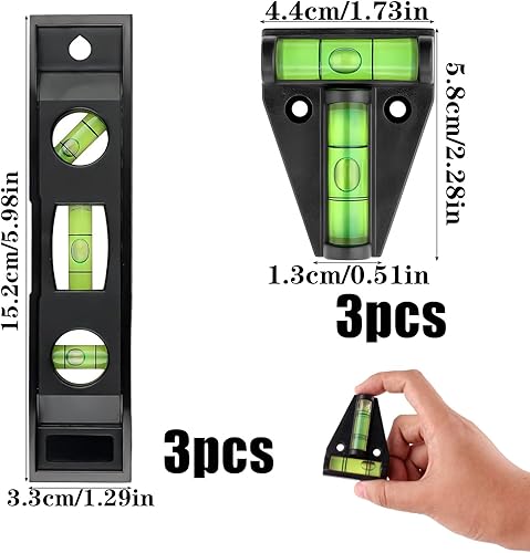 6 Pezzi Mini Livella a Bolla Durevole e Infrangibile Mini Livella a Bolla Livella Torpedo Magnetica Resistente al Calore Livella Bolla per Accessori Camper Rilievo Ingegneristico - Honorern