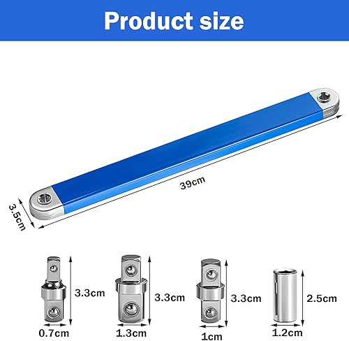 Chiave di Estensione Offset, Pro Zero Offset Extension Wrench, Nuova Chiave di Estensione Offset con Adattatori, Square Drive Adapters per Aree Difficili da Raggiungere - Honorern