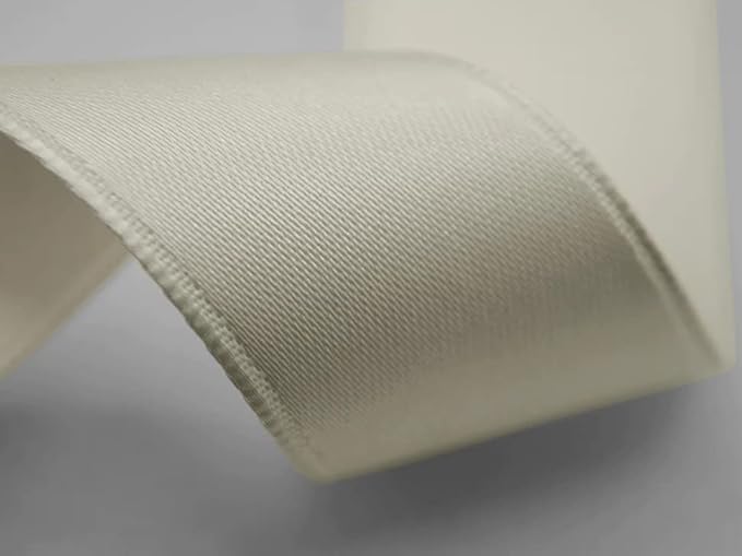 Nastro Doppio Raso, Tessuto Italiano - Latte, 10 mm x 25 m - Honorern
