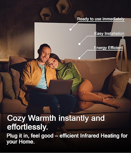 Pannello Riscaldante a Infrarossi con Termostato [TELECOMANDO + CONTROLLO WIFI] – Radiatore a Infrarossi – Pannello Riscaldante con Tecnologia Carbon Crystal – (Modello TH12 WIFI - 500W) - Honorern