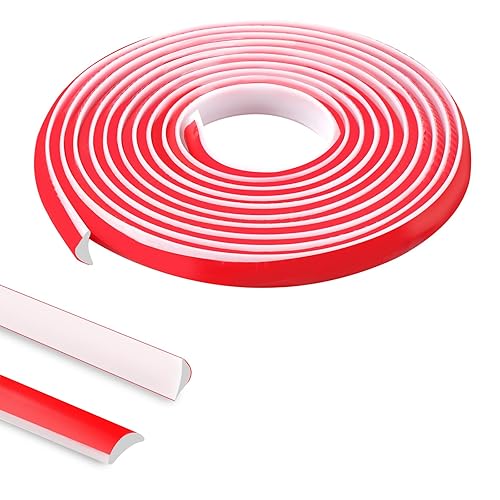 TECDW Modanatura a Corona Flessibile Autoadesiva 5M x 12mm x 9mm, Rifiniture per Modanature, Strisce di Calaftaggio Triangolare Autoadesiva per Parete, Armadietti, Pavimenti, Soffitti, Battiscopa - Honorern