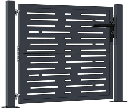 Cancello Giardino Esterno Cancello Ferro Battuto Cancello da Giardino in Acciaio Corten Design Erba 85x100 cm - Honorern