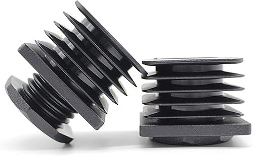 4 tappi di regolazione con filettatura per tubi quadrati, 40 x 40 mm, in poliammide di alta qualità, portata fino a 400 kg, tappo filettato quadrato - Honorern