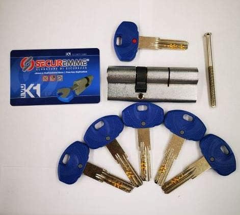 CILINDRO EUROPEO NICHELATO EVO K1 SECUREMME, SISTEMA ANTI-BUMP DUPLICAZIONE LIBERA MISURA 30-50 - Honorern