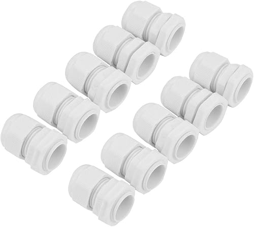 10pcs PG21 Pressacavo Connettore materiali ausiliari elettrici morsetti cavo pressacavo in nylon/plastica bianco IP68(PG21) - Honorern