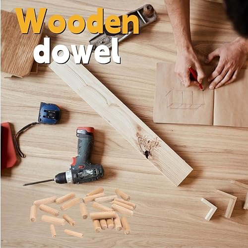 Tasselli in Legno,600pcs Scanalate in Legno,Spine Legno,Perni di Legno,Perni di Legno Duro Perno Scanalato Tasselli Perni Scanalati per Mobili, Progetti di Artigianato,Fai Da Te - Honorern