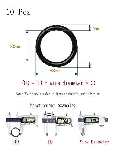 O-ring EPDM 50mm x 42mm x 4mm, 50mm OD, 42mm ID, 4mm Larghezza, Guarnizione di tenuta metrica per impianti idraulici di macchine automobilistiche, Pacchetto di 20 - Honorern