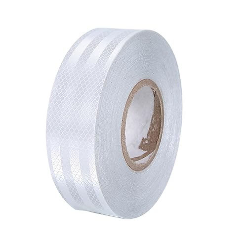Nastro Catarifrangente Adesivo 10m x 5cm,Nastro Riflettente Adesivo Bianco Nastro di Sicurezza Riflettente Impermeabile Nastro Riflettente Autoadesivo per Moto,Camion,Auto,Bicicletta Attività Notturna - Honorern