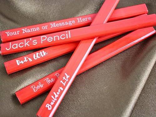 Set di 2 matite da falegname con incisione personalizzata, con mina spessa nera, per fai da te, professionale, lavorazione del legno, matita personalizzata - Honorern