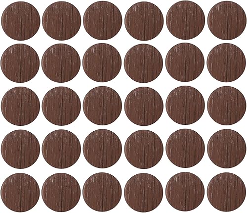 30x Copriviti adesivi 20 mm plastica viti copertura coperchi tappi riparazione mobili, Marrone rovere liscio - Honorern