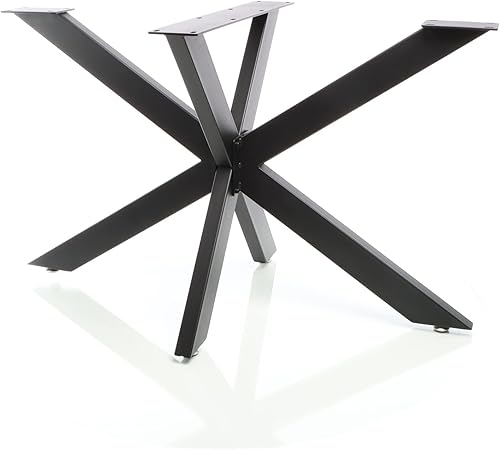 Telaio tavolo a gambe incrociate in acciaio 71x78x150cm nero struttura tavolo a ragno - Honorern