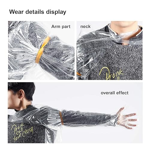 Guanti Monouso Braccia Lunghe,Guanti Da Veterinario Lunghi，Da Ispezione Per L'Inseminazione Artificiale Per Uso Veterinari, Guanti Da Spalla A Manica Lunga In Film Plastico , 39 Pollici 50 Pezzi. - Honorern