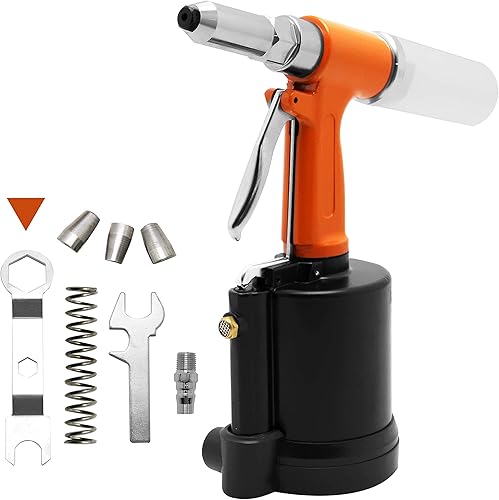 Newtry pneumatico e idraulico a doppia alimentazione Rivet dado Gun Air Riveter Heavy Duty industria Riveting Tool kit per rivetti in alluminio/ferro/acciaio INOX - Honorern