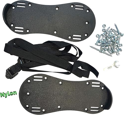 Green Home Scarpe per unghie professionali (montate) – Suola per unghie – Scarpe da massetto – Aeratore per prato, in nylon di alta qualità, nero con 11 chiodi da 55 mm di lunghezza, già montate, - Honorern