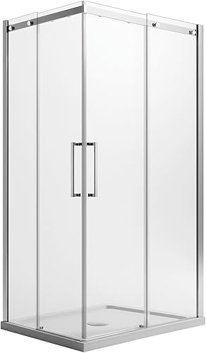 Box Doccia Rettangolare 70x90CM H200 Vetro Trasparente 8mm Destra mod. Prime Corner - Honorern