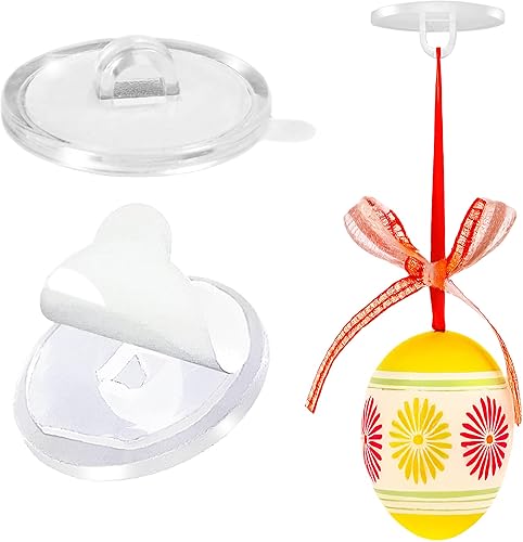 Ganci autoadesivi da soffitto | trasparenti | bottoni adesivi con occhiello | 5, 20 o 100 pezzi | per appendere cartellini dei prezzi, elementi decorativi, ecc. | 5 pezzi - Honorern