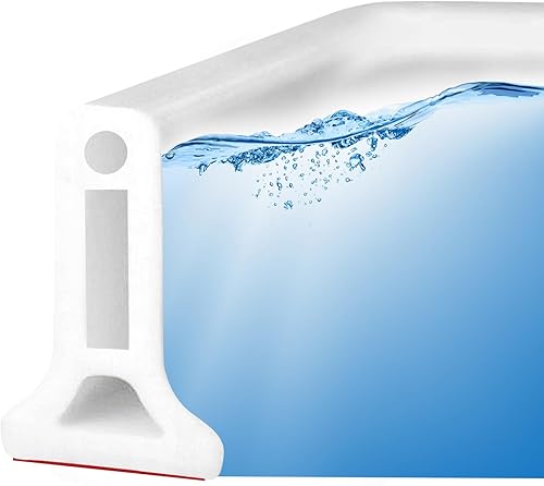 2M Barriera Doccia,Soglia Doccia Silicone,Soglia Porta Doccia Pieghevole,Doccia Autoadesivo Bordo,Barriera in Silicone, per Cucina, WC, Doccia, Bagno - Bianco - Honorern