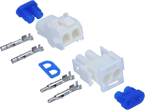 KALI-1102 - Set universale MATE-N-LOK a 2 poli con contatti e guarnizioni IP 57, spina elettrica bianca, poliammide 6,6, connettori per illuminazione, circuiti stampati, dimensione griglia - Honorern