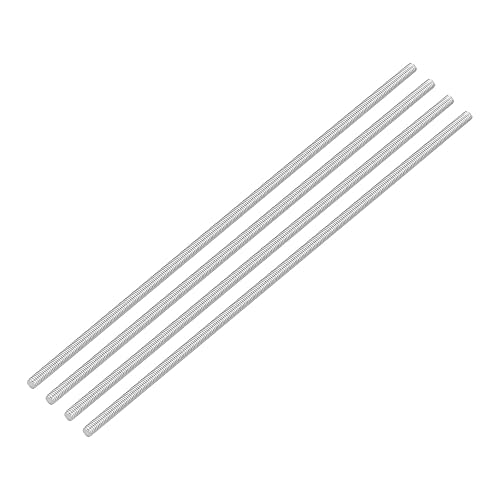 QUARKZMAN 4pz Asta Filettata Intera, M3 x 140mm Acciaio Inossidabile 304 Borchie Barra Filettatura Destra M3-0.5 Filo di Pece per Assemblaggio Mobili Macchinari - Honorern