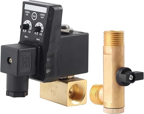 G1/2 DN15 Rubinetto Di Scarico In Ottone Programmabile, Valvola di Scarico Automatico, Valvola di Scarico Elettronica per Gestione Condensati Compressore D'aria(AC110V) - Honorern