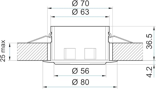Finder Rilevatore di Movimento per Interno Tipo 18.31. Montaggio a controsoffitto/cartongesso. Dotato di 1 NO 10. Programmazione standard. Con contatto di uscita a potenziale di rete - Honorern