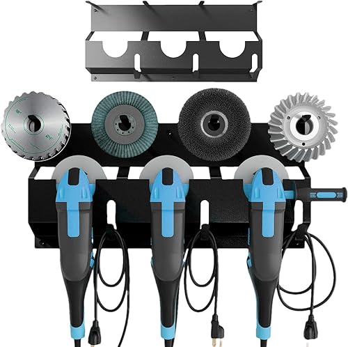 Supporto per smerigliatrice angolare, staffa per lucidatrice in acciaio, supporto per smerigliatrice angolare in acciaio, per smerigliatrici e utensili elettrici, organizer per utensili elettrici, per - Honorern