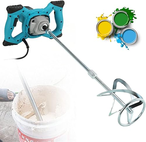 Miscelatore per Cemento colla e Malta 2000W Elettrico trapano Mescolatore Agitatore per Malta con 6 velocità Regolabili attacco M14 impugnatura ergonomica e sistema antivibrante - Honorern