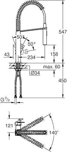 Grohe Miscelatore Cucina Eurocube, Cromo, 31395000 - Honorern
