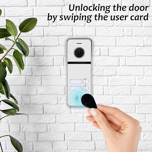 Videocitofono 1080P, campanello a 2 famiglie, display touchscreen da 10', supporto di sblocco, citofono bidirezionale, rilevamento del movimento (bianco) - Honorern